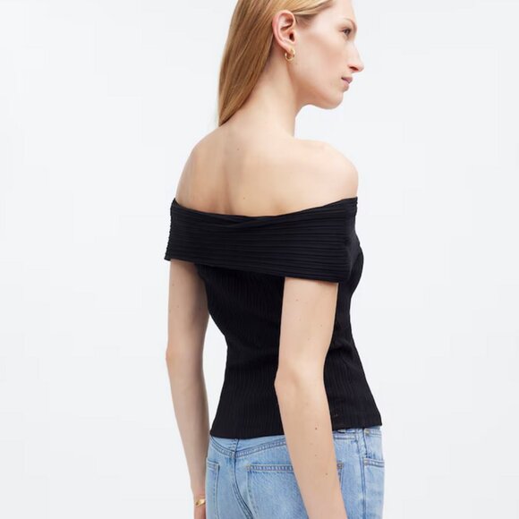 NWT Madewell Ribbed Off-the-Shoulder Top - Picture 2 of 6